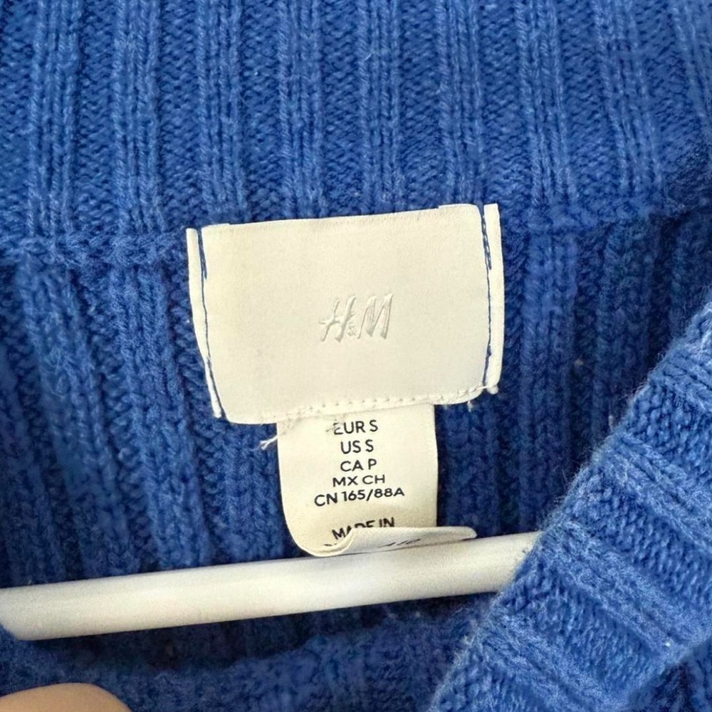 H&M Royal Blue Knit Long Sleeve Top | Women’s Small - Picture 2 of 3